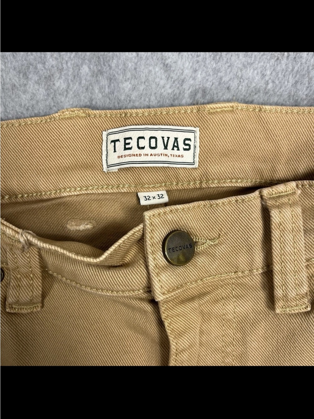 Tecovas Everyday Jeans Men 32x32 Beige Straight Standard Fit Western Denim Pants - Picture 5 of 16